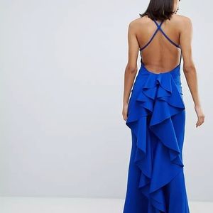 City Goddess Waterfall Gown With Train